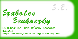 szabolcs benkoczky business card